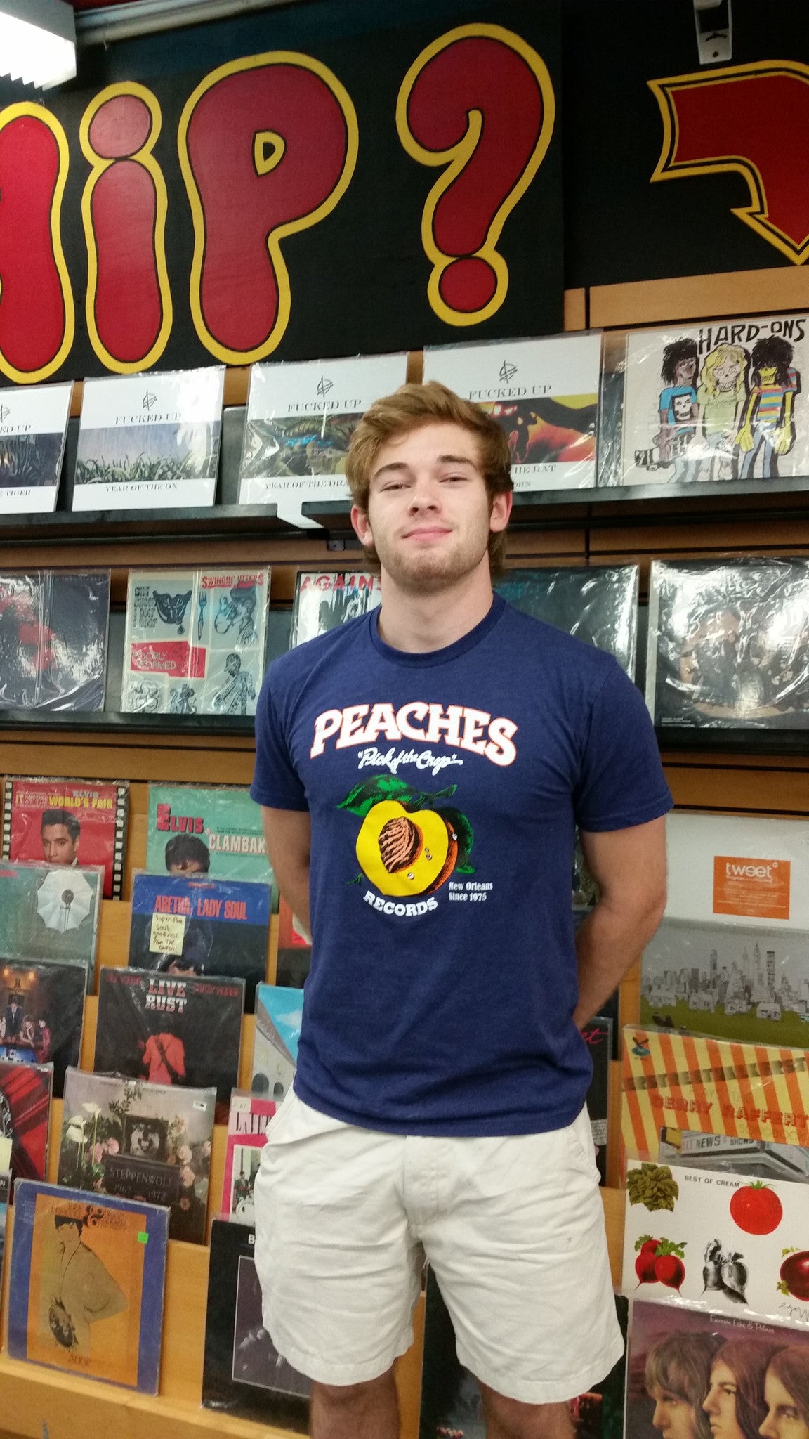 PEACHES TRI-BLEND BLUE TEE