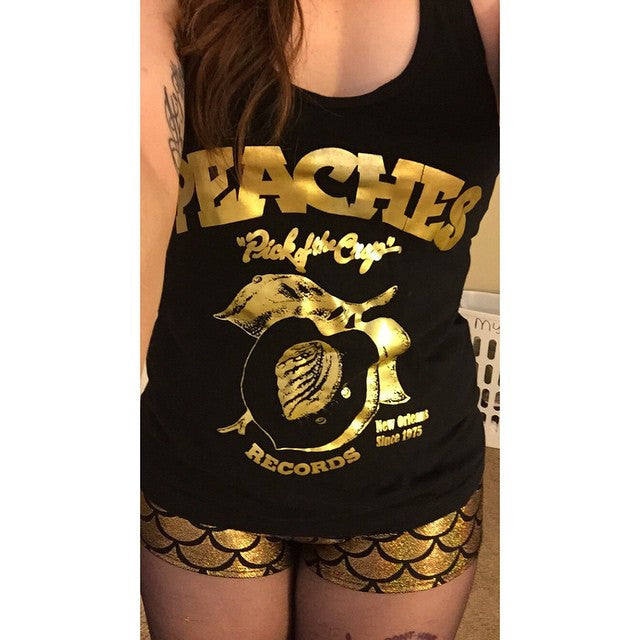 Ladies Black and Gold Tank Top